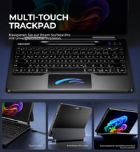 Husă Dexnor pentru Surface Pro 11, 10, 9 cu tastatură, suport magnetic flotant stil Magic, touchpad, iluminare de fundal și suport pentru stilou 5