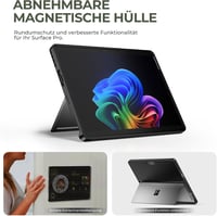 Husă Dexnor pentru Surface Pro 11, 10, 9 cu tastatură, suport magnetic flotant stil Magic, touchpad, iluminare de fundal și suport pentru stilou 6
