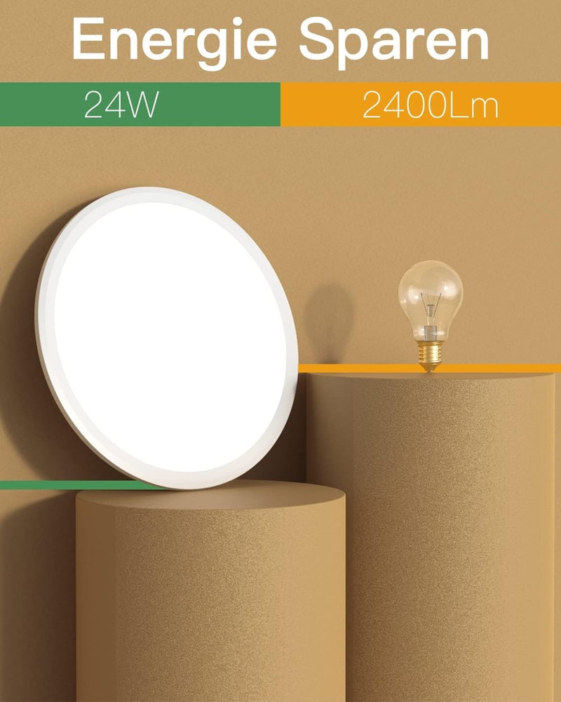 Dexnump LED Mennyezeti Lámpa Dimmelhető 24W 2400 Lumen Fürdőszoba Fehér 30cm