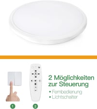Dexnump LED Mennyezeti Lámpa Dimmelhető 24W 2400 Lumen Fürdőszoba Fehér 30cm 7
