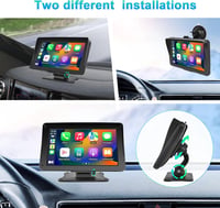 Podofo 7" Hordozható Autórádió IPS Érintőképernyővel - Vezeték Nélküli Apple CarPlay & Android Auto, Bluetooth, GPS Navigáció, FM, USB 4