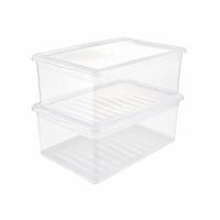 Sada priehľadných úložných boxov keeeper Bea, 2 ks (neúplná súprava, jeden box deformovaný), 11 l, 39 x 26,5 x 14 cm, so systémom regulácie vzduchu 2
