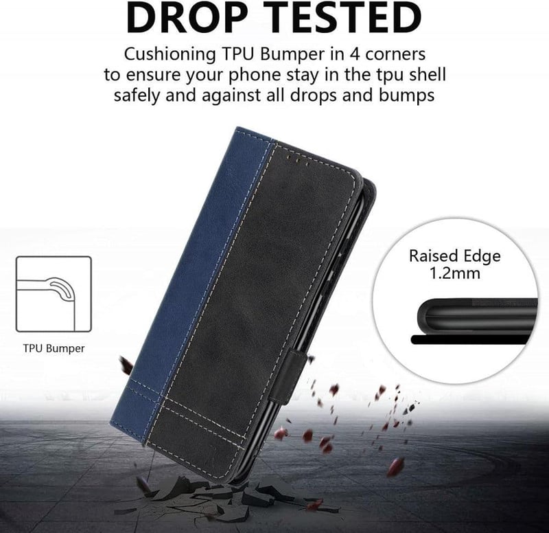 Samsung Galaxy S23 Mágneses Kék Bőrtok Kártyatartóval