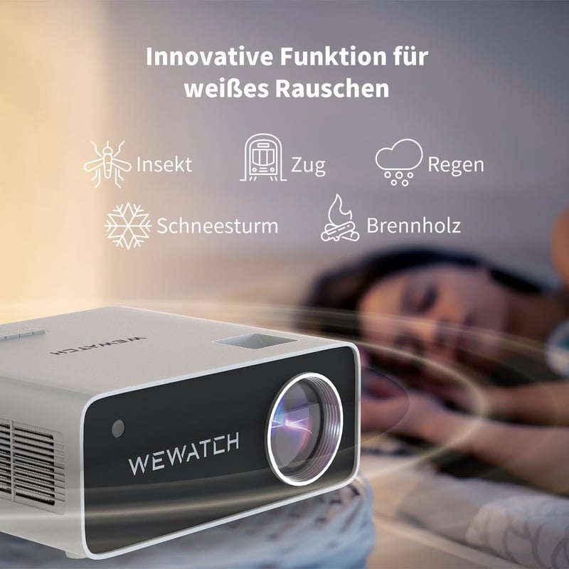 WEWATCH V51 PRO 4K Okos Projektor 19000 Lumen 5G WiFi Bluetooth Android Rendszerrel, Fehér Zaj Funkcióval, iOS/HDMI/USB Kompatibilis, 500 AN