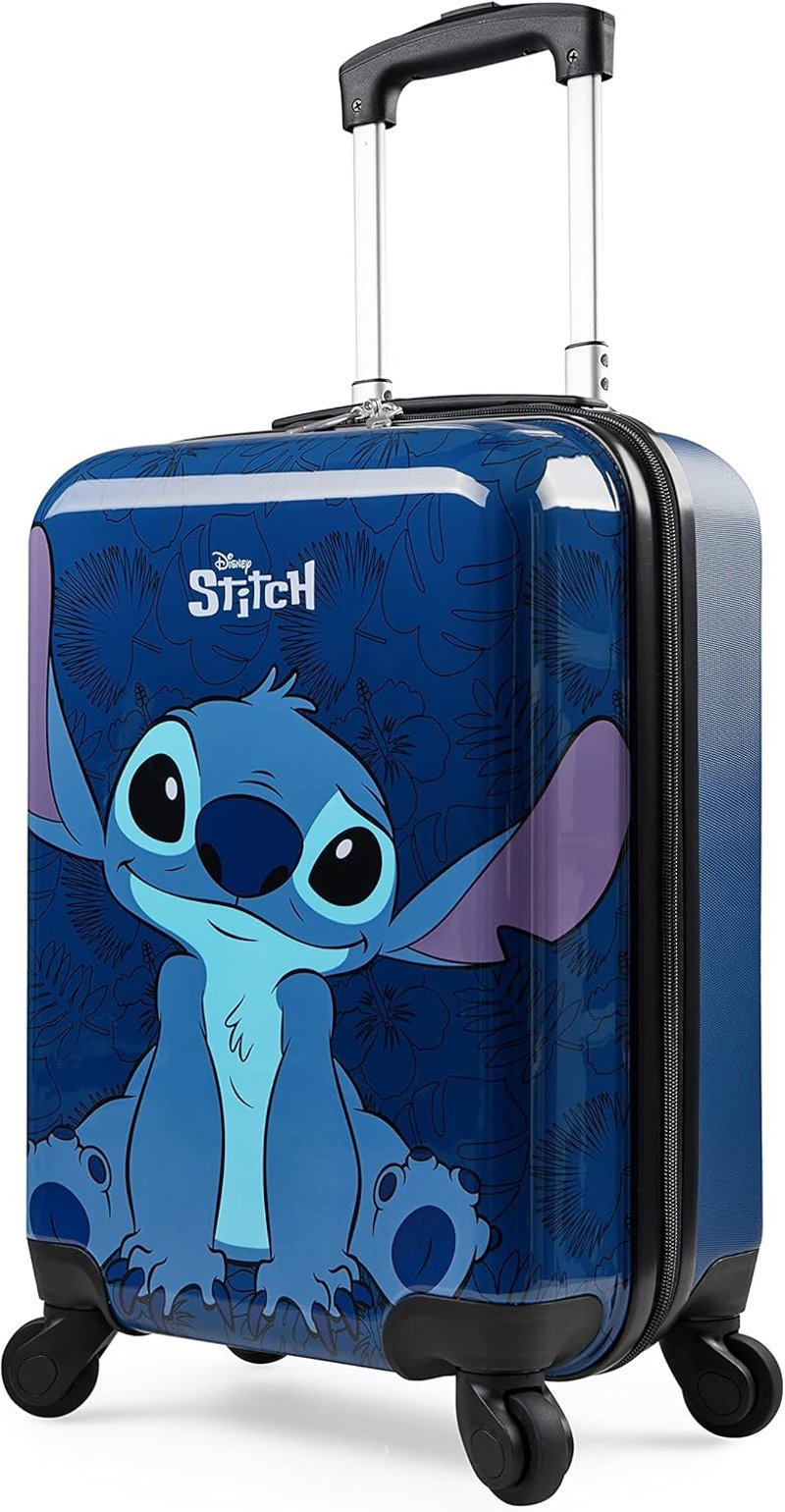Disney Stitch tamnoplavi dječji kofer s kotačićima - 28L mali tvrdi putni kofer