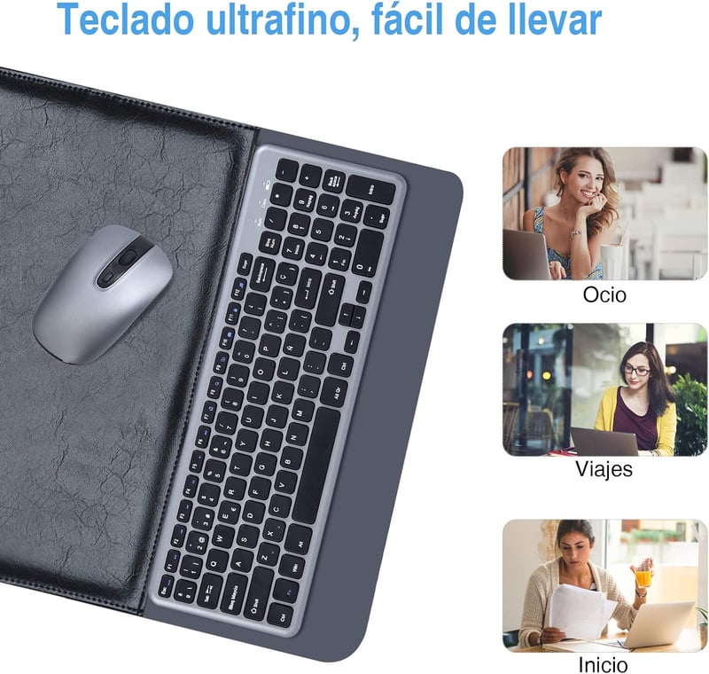 Cimetech Vezeték Nélküli Spanyol Billentyűzet és Egér Szett Windows PC-hez