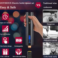ZOYIDOUX 4 az 1-ben USB-s elektromos bornyitó készlet, alumínium, ajándék borkedvelőknek 3