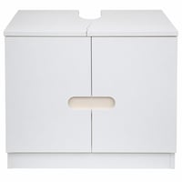 Dulap de baie sub lavoar Probus Basic 60 cm alb, fabricat în Germania, utilizat — cu blatul crăpat 1