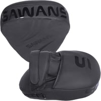 SAWANS Bőr Box Edzőpajzs - Fekete Ívelt Ütőpárna Tépőzáras Rögzítéssel, MMA, Kickbox, Muay Thai Edzéshez, Felnőtteknek 6