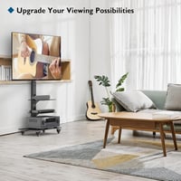 BONTEC TV állvány görgőkkel 30-70" képernyőkhöz, 3 üvegpolccal 6