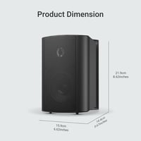 Herdio 5.25" Bluetooth Vízálló Kültéri Hangszóró - 200W Sztereó Hangzás, Beltéri-Kültéri Használat, Forgatható Fali Konzol, Fekete 8