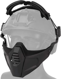 OAREA Taktikai Sisak Védőszemüveg Levehető Arcmaszkkal - Airsoft, Paintball Felszerelés Felnőtteknek, Fekete, Állítható Pántokkal 8
