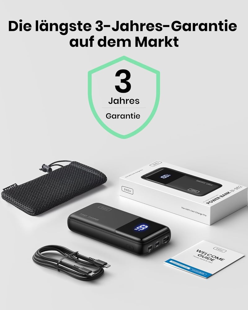 INIU 65W PD3.0 20000mAh Laptop Power Bank USB-C MacBook iPhone Samsung