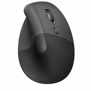 Mouse ergonomic vertical Logitech Lift, wireless, pentru mâna dreaptă - gri grafit — lipsesc bateria și stick-ul (stare: vezi a doua imagine)
