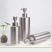 Sinolofty 550ml Rozsdamentes Acél Folyékony Szappan Adagoló - Hengeres Kialakítás Fürdőszobába és Konyhába, Samponhoz, Mosogatószerhez, Ezüs 2