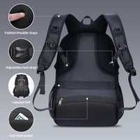 HOMIEE Nagy Méretű Vízálló Utazó Hátizsák 17,3" Laptoptartóval, Fekete 4