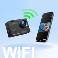 Surfola 5K Akciókamera 40M Vízálló WiFi EIS Stabilizátor 24MP Külső Mikrofonnal 6