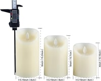 YIWER LED gyertyák szett - 3 db valódi viasz, távirányítós, időzíthető, elefántcsont 4