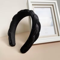 DRESHOW Bársony Fonott Hajpánt Nőknek - Elegáns Vintage Stílusú Fekete Fejdísz Sporthoz, Sminkhez, Hétköznapokra és Különleges Alkalmakra 3