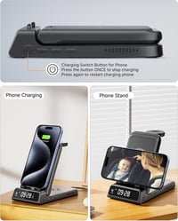 SwanScout 3az1-ben iPhone Apple Watch AirPods Pro vezeték nélküli töltőállomás fekete 5