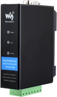 Waveshare RS232/RS485/RS422-RJ45 Ethernet Átalakító Modul, Ipari Sínre Szerelhető Szigetelt Soros Szerver, TCP/IP Konverter, 10/100M Auto-Ne 1
