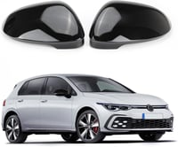 Car Tükör Borítás - VW Golf 8 MK8 (2019-2022) Kompatibilis Visszapillantó Tükör Burkolat Szett - Fekete Karbon Mintás ABS Műanyag - Könnyen 1