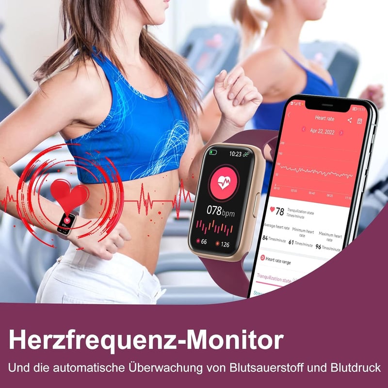 BingoFit okosóra: pulzusmérő, lépésszámláló, SpO2 mérés, 25 sportmód, nagy kijelző