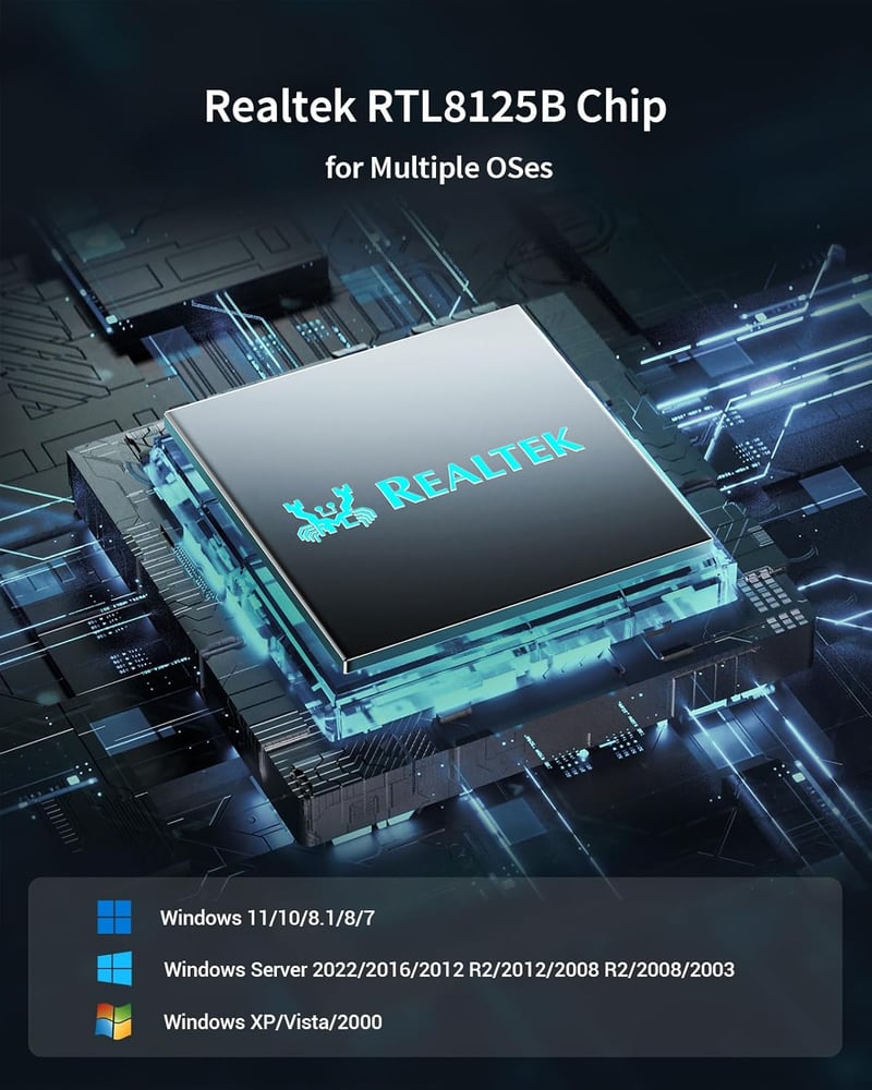BrosTrend 2.5G Gigabit Ethernet PCIe hálózati kártya alacsony profillal
