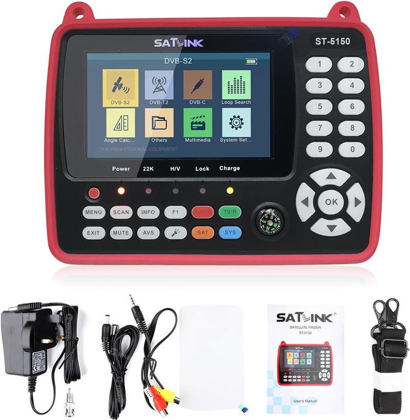 VISLONE Digitális Műholdkereső Kombó HD DVB-S2/T2/C 4,3" LCD EU