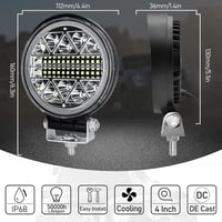 Dinfu 102W LED Munkalámpa Szett 2db - Univerzális Vízálló Fényszóró Traktorhoz, Terepjáróhoz, SUV, ATV, Teherautóhoz 12V/24V 15000LM IP67 6