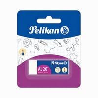 Radieră din plastic Pelikan AL20, albă, 6,5x1,2x2,1 cm, fără ftalați și latex, 1 buc. (fragment din ambalajul original) 1