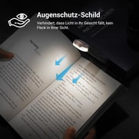 DEWENWILS USB Tölthető Olvasólámpa Csipesszel - LED Könyvlámpa 2 Fényerőszinttel, Állítható, Könnyű, Hordozható Könyvjelző Lámpa Olvasóknak 4
