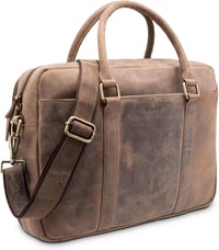LEABAGS Istanbul Vintage Bőr Válltáska 16" Laptophoz, Unisex 2