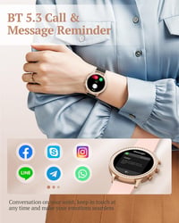 XINGHESF Női Okosóra Telefonos Funkcióval - Rozéarany Fitnesz Tracker, Pulzusmérő, SpO2 5