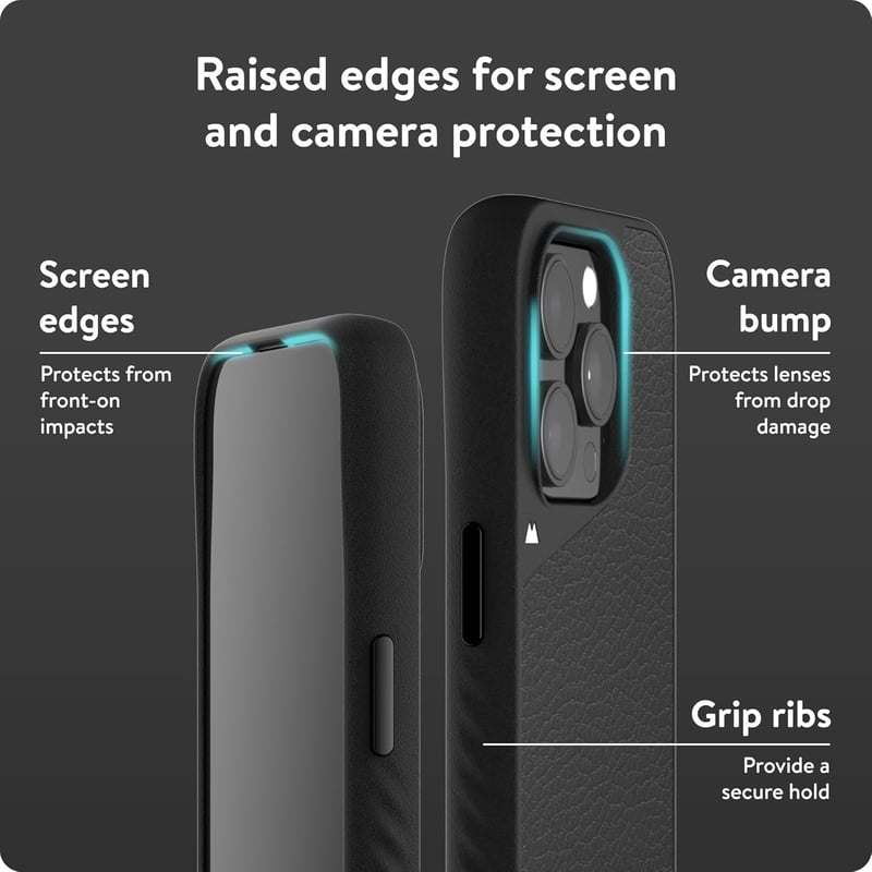 Mous MagSafe iPhone 15 Pro Max tok - Limitless 5.0 fekete bőr védőtok