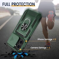 iPhone 14 Pro Katonai Zöld Mágneses Gyűrűs Tok Kameravédővel 4
