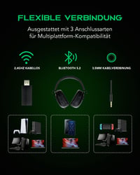 Black Shark Goblin X4 Vezeték Nélküli Gamer Fejhallgató PC, PS4, PS5 - 2.4GHz Alacsony Késleltetés, Bluetooth 5.2, 50mm Hangszórók, 60 Órás  4