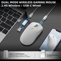 AJ139 G PRO Fehér Vezeték Nélküli Gamer Egér, 59g, 26K DPI, 7 Programozható Gomb 2