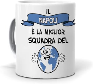 Keramička šalica nogometnog kluba Napoli, prikladna za mikrovalnu pećnicu, 350 ml