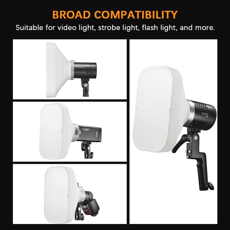 Godox ML-CS1625 Diffúziós Sátor Szett 3 Adapterrel - Kompatibilis V1, V860III, ML30, ML60, AD100PRO, AD200PRO, AD300PRO Vakukkal - Stúdió Fo