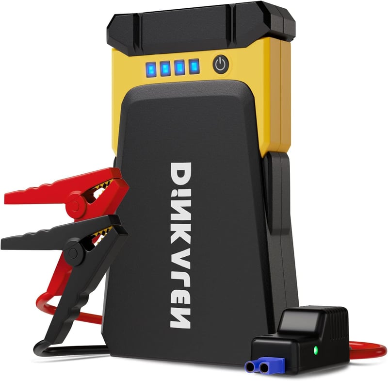 DINKALEN 1200A Autós Bikázó, 15800mAh, LED Lámpával, 8.0L Benzin/6.5L Dízel