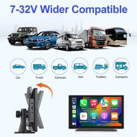 Podofo 9" IPS Autórádió Vezeték Nélküli Apple CarPlay & Android Auto Támogatással - Érintőképernyős Bluetooth Médialejátszó, FM, USB, AUX 6
