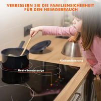 Karinear 60 cm-es üvegkerámia főzőlap 4 égővel, 6000 W, gyermekzár és időzítő 15