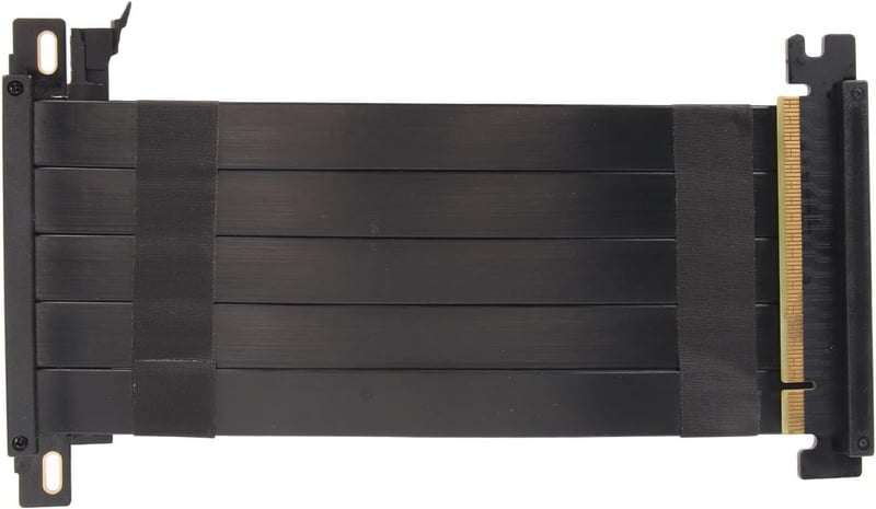 ASHATA PCIe 4.0 X16 Riser Kábel, 40cm Fekete, Rugalmas VGA Hosszabbító, 180° GPU Grafikus Kártya Adapter, RTX 4000 és RX 7000 Sorozattal Kom
