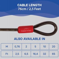 EVEREST Kerékpárzár - 76 cm-es Acélkábel, 6 cm Átmérő, Újracsomagolt 3