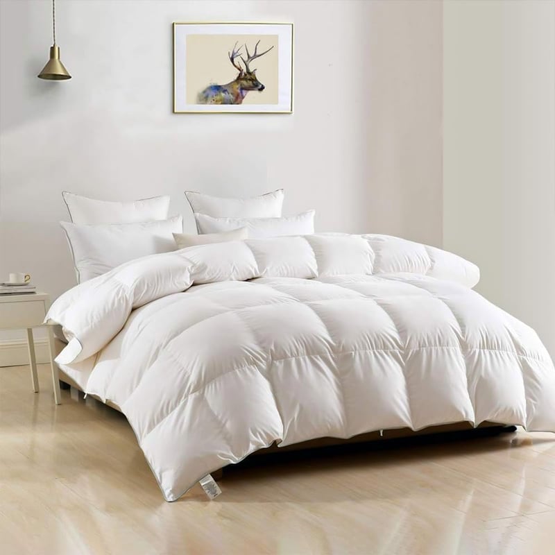 DWR Libatoll Paplan 220x240 cm - Egész Éves Középmeleg Pehelypaplan, Ultrapuha Téli-Nyári Takaró, RDS Tanúsított Fehér Tollpaplan (1320g)