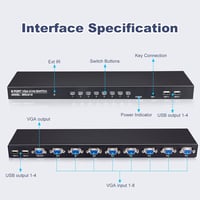 DGODRT 2 portos USB VGA KVM kapcsoló - 2 PC-hez, egységes monitor és perifériák kezeléséhez 2