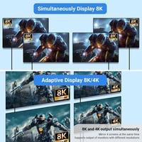 DGODRT HDMI Elosztó 1x4 4K 120Hz 8K 60Hz HDMI 2.1 Audió Videó Splitter 3