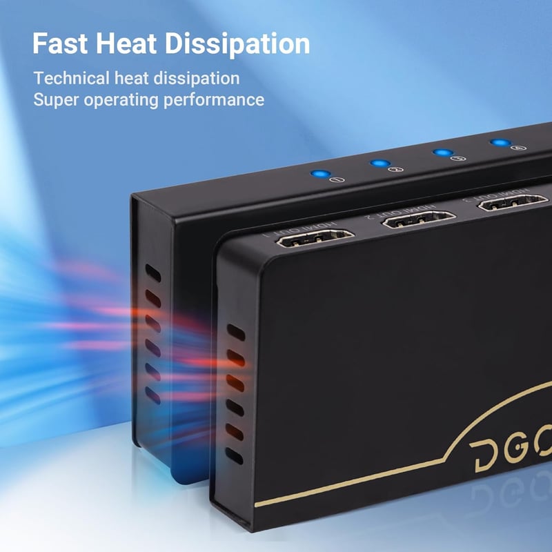 DGODRT HDMI Elosztó 1x4 4K 120Hz 8K 60Hz HDMI 2.1 Audió Videó Splitter