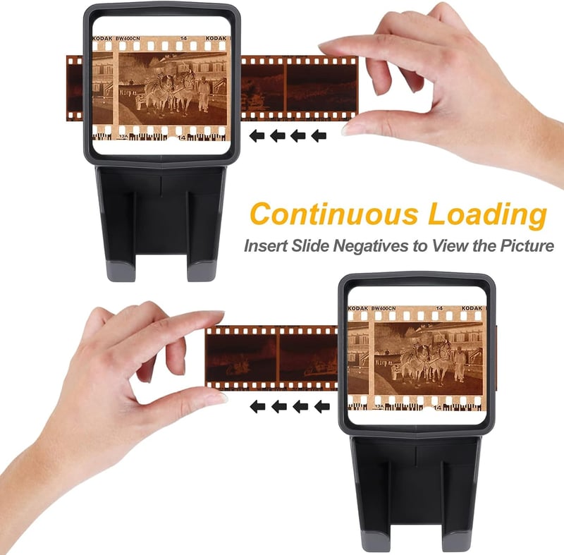 DGODRT LED Dia Vetítő 35mm Negatívhoz és Diához 3x Nagyítással USB Kábellel